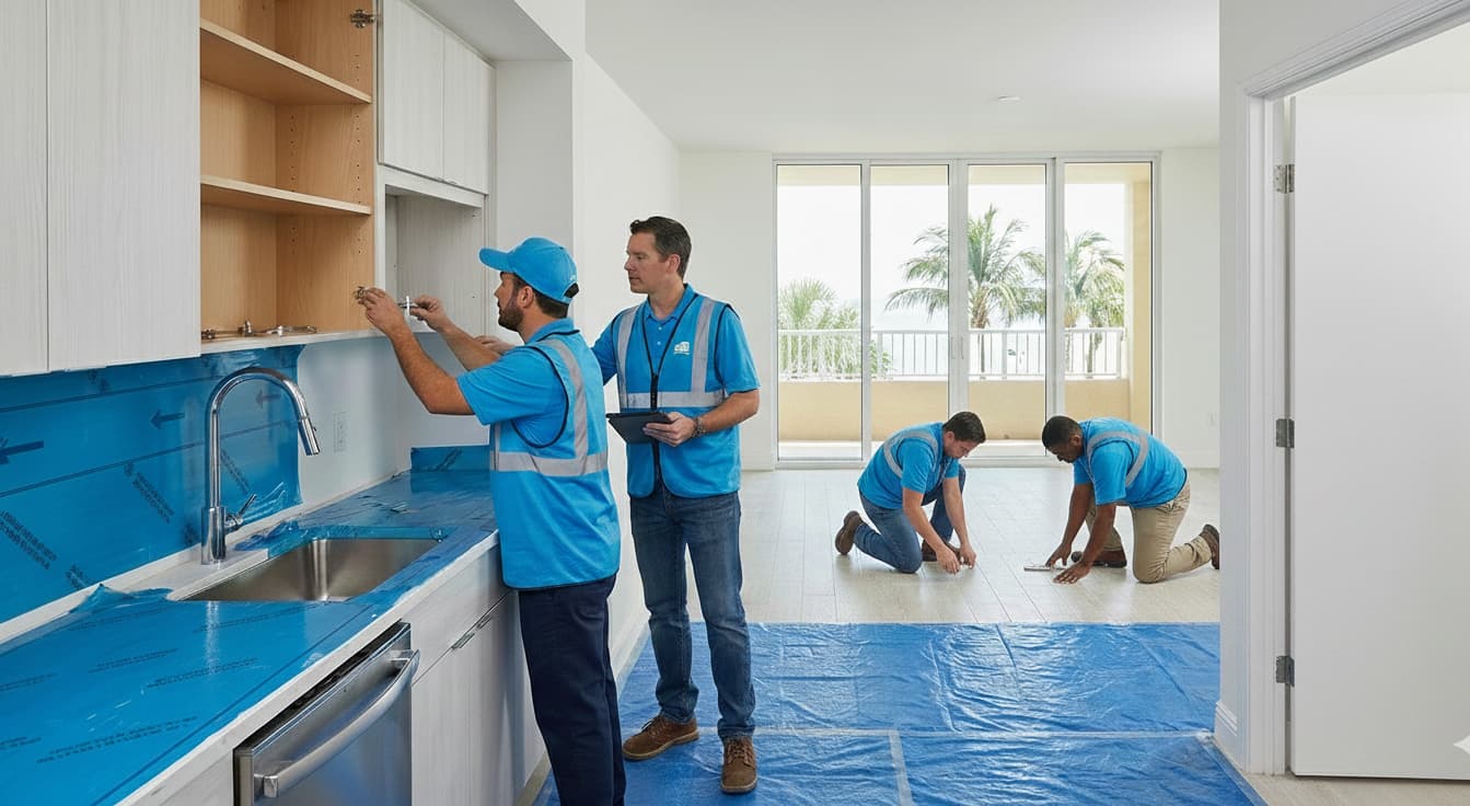 Architek Services team working on a kitchen renovation in Florida